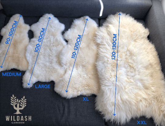 XXL British White Sheepskin Rug 100% Natural Ecofriendly - Wildash London