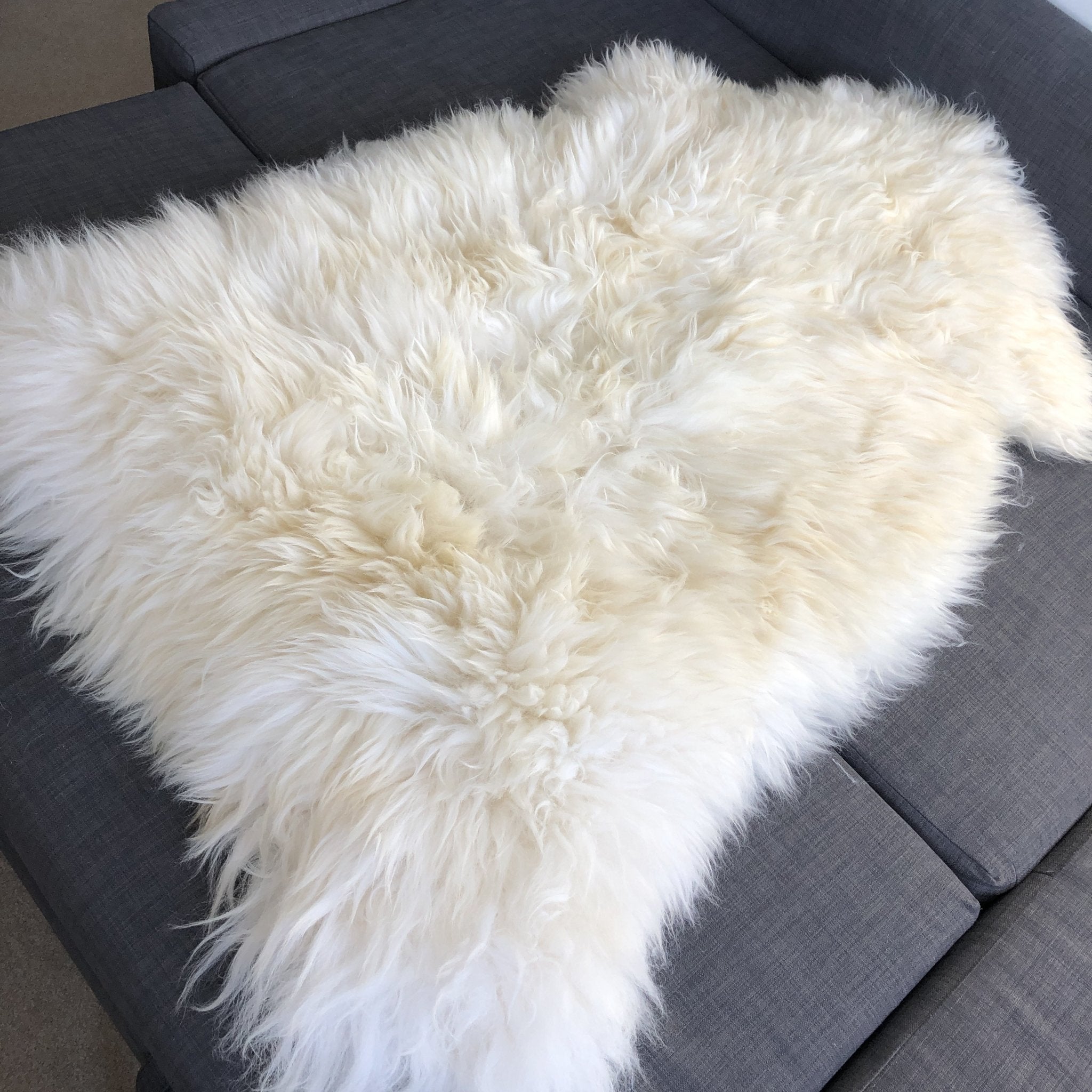 XXL British White Sheepskin Rug 100% Natural Ecofriendly - Wildash London