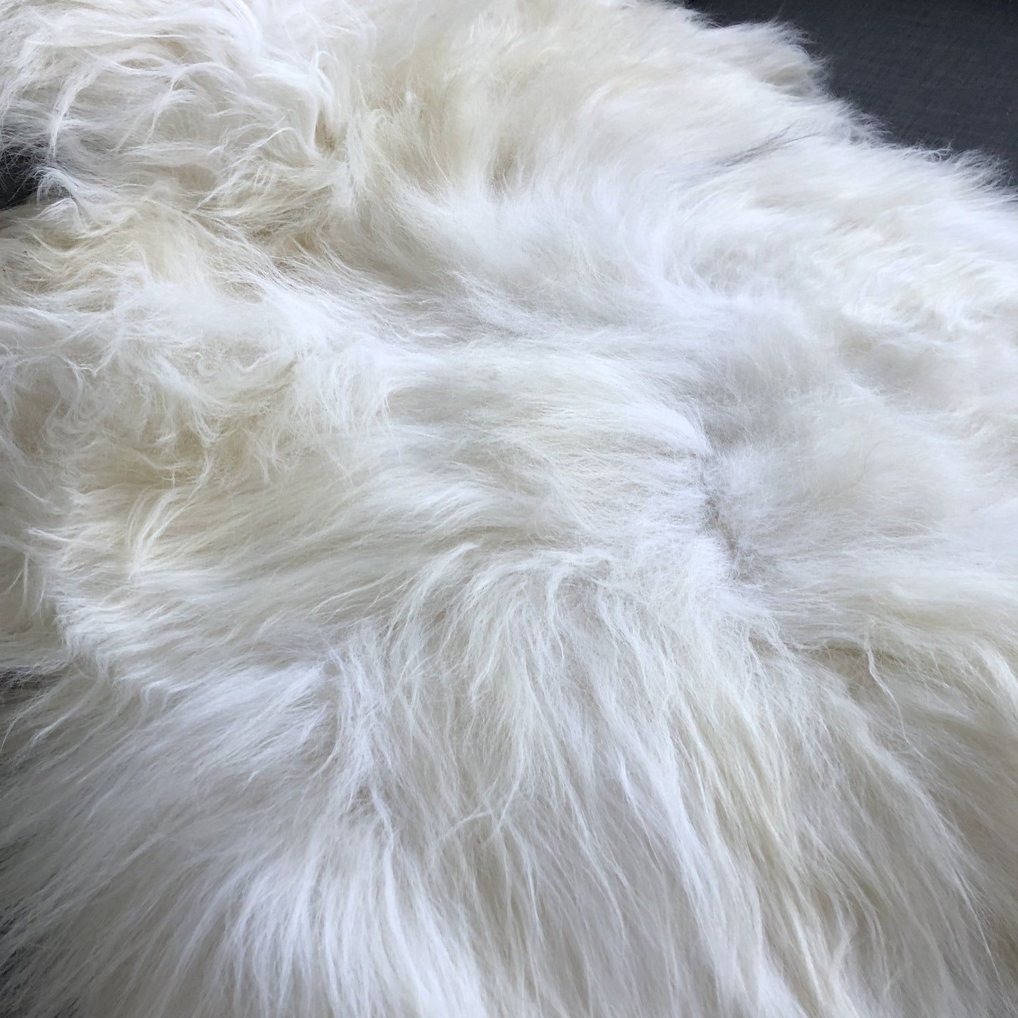 Icelandic White Long Fur Sheepskin Rug 100% Natural Sheep Skin Throw Undyed - Wildash London